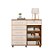 Cômoda Grande Com 6 Gavetas e Sapateira Com Rodinhas - Mel/Off White Fauna - Imagem 2