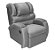 Poltrona do Papai Reclinavel Com Gatilho Zero Wall Suede Cinza - Imagem 2