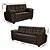Sofá 2 E 3 Lugares Suede Veludo Animale Elegance Marrom - Imagem 4