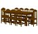 Mesa Com 10 Cadeiras de Madeira Maciça 220x88 Safira Imbuia - Imagem 2