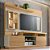 Estante Home Para Tv Até 65 Polegadas Com Led Carvalho/Off White - Imagem 1
