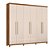 Guarda Roupa Roupeiro Porto Bello Plus Grande Moderno 4 Gavetas Mel/Off White - Imagem 3