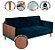 Sofá de 2m Living Fixo Boutique Luxuoso Confortavel Veludo Azul Pés Reforçado - Imagem 2