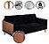 Sofá de 2m Living Fixo Boutique Luxuoso Confortavel Veludo Preto Pés Reforçado - Imagem 2