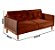 Sofá de 2m Living Fixo Boutique Luxuoso Confortavel Veludo Terracota Pés Reforçado - Imagem 4