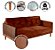 Sofá de 2m Living Fixo Boutique Luxuoso Confortavel Veludo Terracota Pés Reforçado - Imagem 2