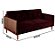 Sofá de 2m Living Fixo Boutique Luxuoso Confortavel Veludo Vinho Pés Reforçado - Imagem 4