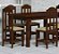 Mesa Com 6 Cadeiras Estofado Bege em Madeira Maciça 160x88 Safira Castanho - Imagem 2