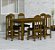 Mesa Com 6 Cadeiras Estofado Preto em Madeira Maciça 160x88 Safira Imbuia - Imagem 1