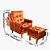 Cadeira Do Papai Reclinável Confortavel + Puff Veludo Terracota - Imagem 4