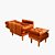 Cadeira Do Papai Reclinável Confortavel + Puff Veludo Terracota - Imagem 3