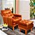 Poltrona Reclinavel Para Idoso Com Puff Veludo Terracota - Imagem 1