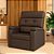 Poltrona Reclinavel Estofada Grande Confortavel Corino Marrom - Imagem 1