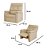 Poltrona Reclinavel Estofada Grande Confortavel Corino Bege - Imagem 4