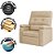 Poltrona Reclinavel Estofada Grande Confortavel Corino Bege - Imagem 3
