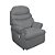 Poltrona Reclinavel Estofada Grande Confortavel Corino Cinza - Imagem 4