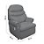 Poltrona Reclinavel Estofada Grande Confortavel Corino Cinza - Imagem 5