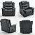 Poltrona Do Papai Reclinável Elétrica Massageadora Ocean Corino Premium Preto - Imagem 7