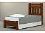 Cama de Solteiro Bari de Madeira Maciça Angelim Pedra/Tauari - Castanho - Imagem 1