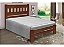 Cama Queen Size Madri de Madeira Maciça Angelim Pedra/Tauari - Cor Castanho - Imagem 1