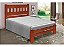 Cama Queen Size Madri de Madeira Maciça Angelim Pedra/Tauari - Cor Mel - Imagem 1