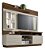 Estante Home Para Tv Até 65 Polegadas Com Led Off White/Nogueira - Imagem 2