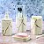 Kit Banheiro Jogo Utensílios Para Lavabo decoração Plasutil Mármore Branco 4 Itens - Imagem 2