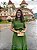 Vestido com recorte em griper (Verde) - Imagem 4