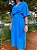 Vestido transpassado (crepe dunna) - Azul - Imagem 2