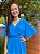 Vestido transpassado (crepe dunna) - Azul - Imagem 6
