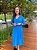 Vestido transpassado (crepe dunna) - Azul - Imagem 1