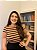 Blusa de modal listrada (Caqui/preto) - Imagem 1
