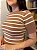 Blusa de modal listrada (Caqui/Branco) - Imagem 2