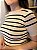 Blusa de modal listrada (Areia/Preto) - Imagem 2