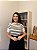 Blusa de modal listrada (Branco/Preto) - Imagem 1