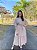 Vestido transpassado liso (Areia) - Imagem 1