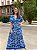 Vestido longo transpassado estampado (Azul) - Imagem 3