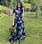 Vestido longo florido (Azul marinho) - Imagem 2