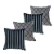 Kit 4 Capas Almofada Linho Deminas 45x45 Jacquard Premium Preto - Imagem 1