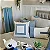 Capa de Almofada Decorativa Deminas 45x45 - Coleção Serenity - Moldura Azul - Imagem 5