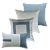 Kit 4 Capas de Almofadas Decorativas Deminas 45x45 - Coleção Serenity - Boucle Moldura Azul - Imagem 1