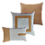 Kit 3 Capas de Almofadas Decorativas Deminas 45x45 - Coleção Serenity - Boucle Moldura Caramelo - Imagem 1