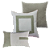 Kit 3 Capas de Almofadas Decorativas Deminas 45x45 - Coleção Serenity - Boucle Moldura Verde - Imagem 1