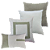 Kit 4 Capas de Almofadas Decorativas Deminas 45x45 - Coleção Serenity - Boucle Moldura Verde - Imagem 1