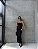 Conjunto Top Peplum com faixa +saia tule flores preto - Imagem 1