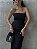 Conjunto Top Peplum com faixa +saia tule flores preto - Imagem 5