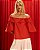 Blusa Tricoline Flor Ombro a Ombro - Imagem 1