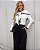 Blusa Tricot com Lenço P&B - Imagem 1