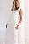 Vestido Alfaiataria Midi Top Peplum com Alça Off White - Imagem 2