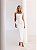 Vestido Alfaiataria Midi Top Peplum com Alça Off White - Imagem 3